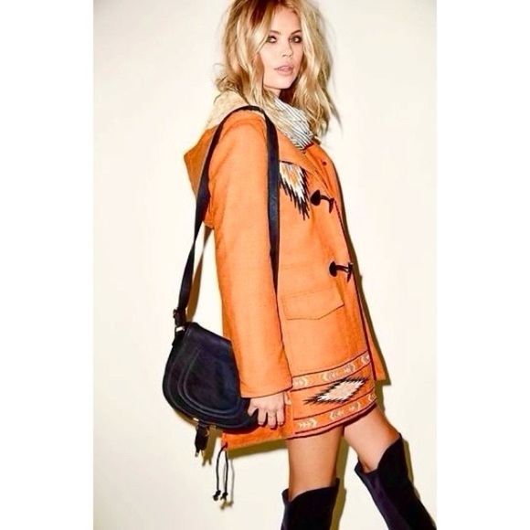 Tasi Malibu Aztec Southwestern Wool Faux Fur Lined Women’s Hooded Coat Sz S - Picture 2 of 13